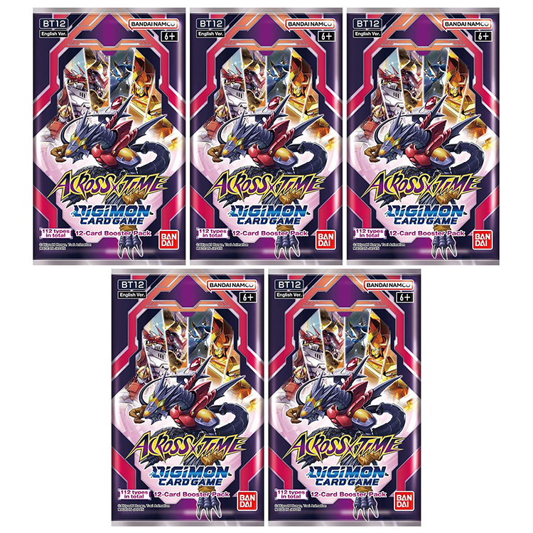 Digimon English Trading Card Game Across Time BT12 BOOSTER PACKS 5