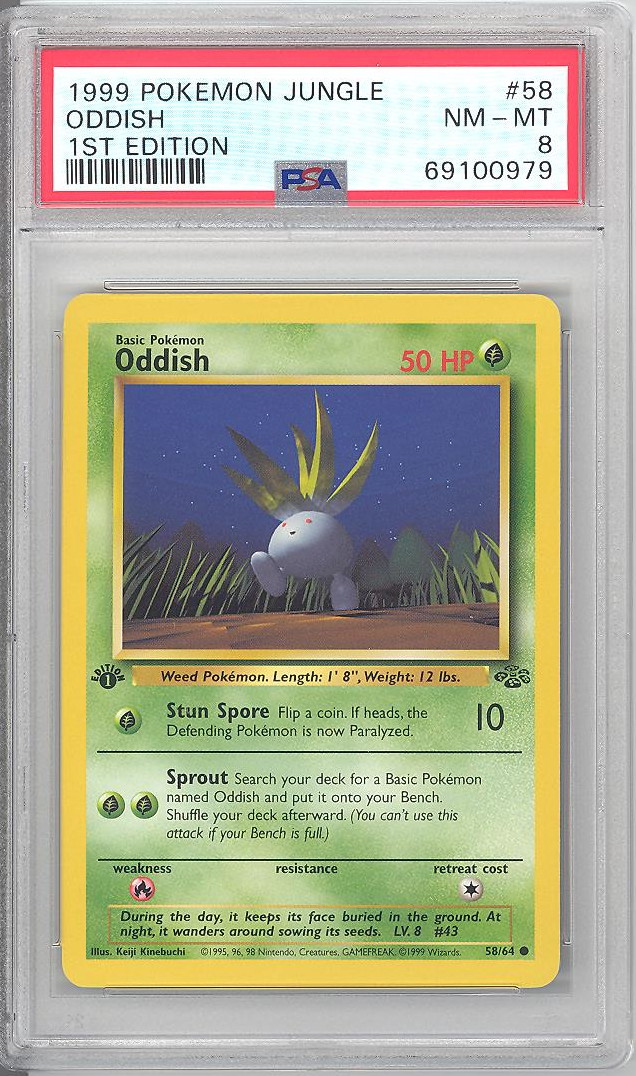 Psa Pokemon Card Jungle Oddish Common St Edition