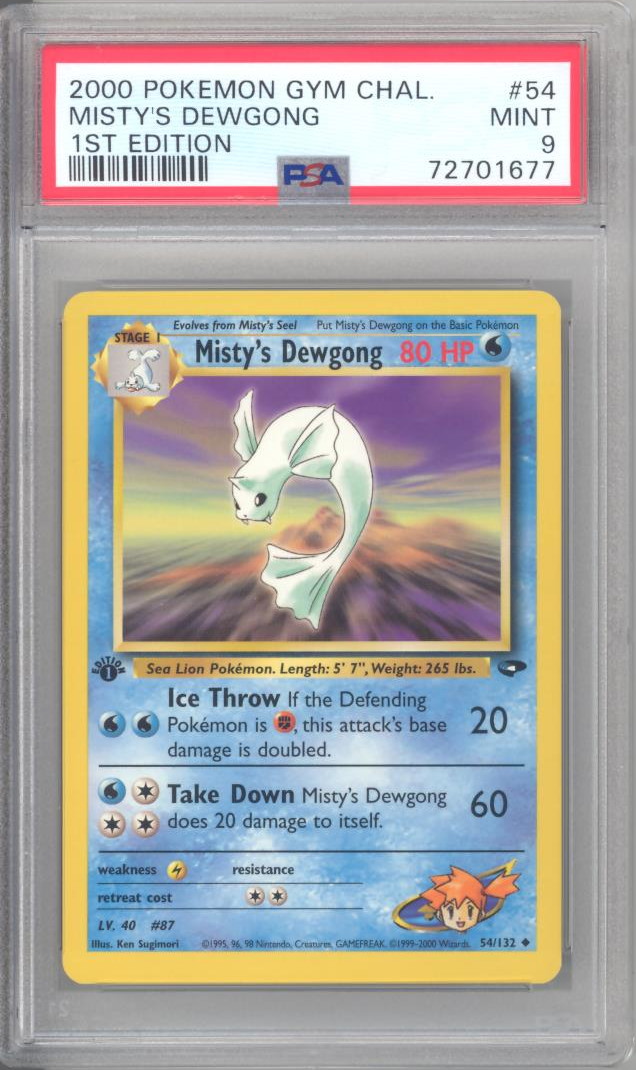 PSA 9 Pokemon Card Gym Challenge 54 132 MISTY S DEWGONG Uncommon