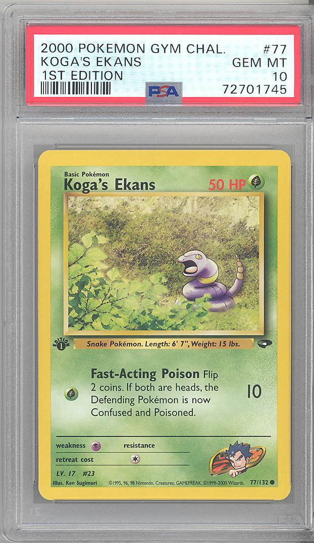 PSA 10 Pokemon Card Gym Challenge 77 132 KOGA S EKANS Common