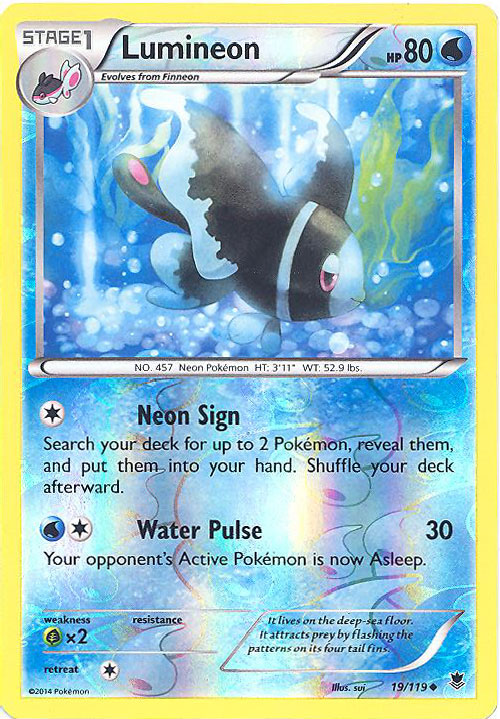 Pokemon Card XY Phantom Forces 19 119 LUMINEON Reverse Holo