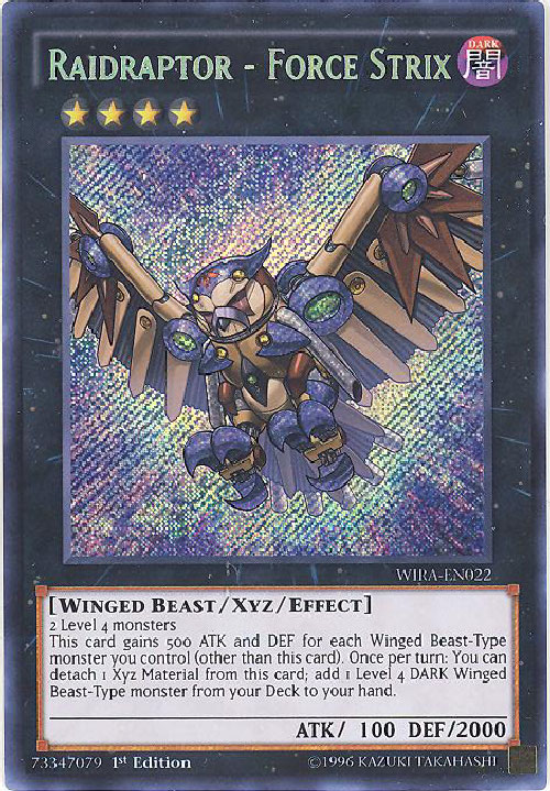 Yu Gi Oh Card WIRA EN022 RAIDRAPTOR FORCE STRIX Secret Rare Holo