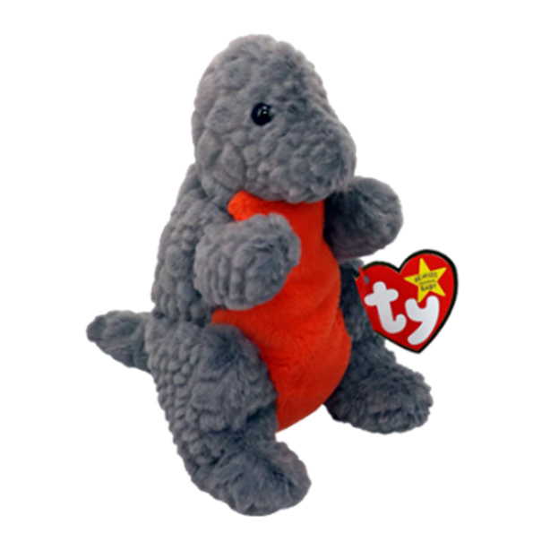 TY Beanie Baby - EMMETT the Grey Dinosaur (8 inch)