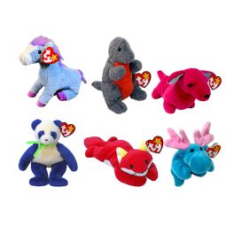 TY Beanie Babies - SET B of 6 Fall 2024 (Hudson, Savvy, Domino, Stretch +2)