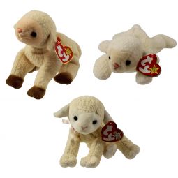 TY Beanie Babies - LAMBS (Set of 3)(Ewey, Fleece & Fleecie)(5.5-7.5 in)