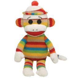 TY Beanie Buddy - SOCK MONKEY (Stripes) (Large - 30 inch)