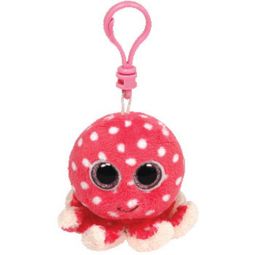 TY Beanie Boos - OLLIE the Pink Octopus (Glitter Eyes) (Plastic Key Clip - 3 inch)