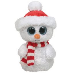 TY Beanie Boos - SCOOPS the Snowman (Solid Eye Color) (Medium Size - 9 inch) Rare!