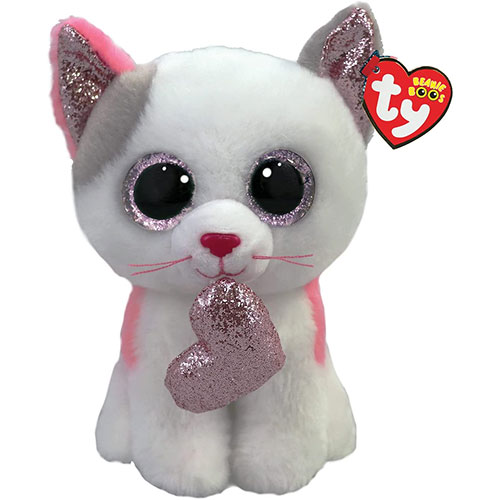 TY Beanie Boos MILENA the Valentine s Kitty Cat Glitter Eyes Regular Size 6 inch