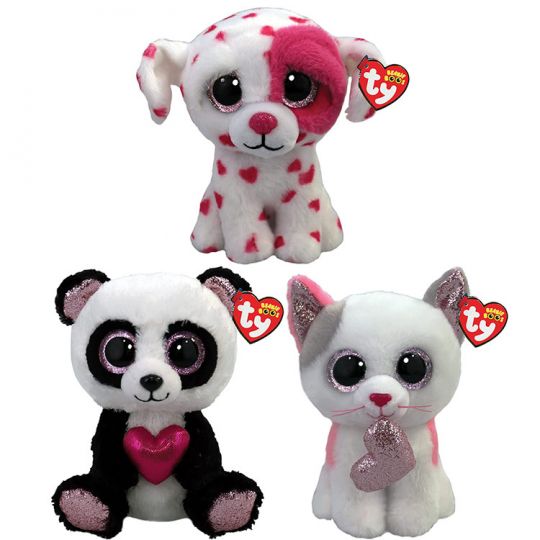 Ty Beanie Beau - White Valentine Dog with Hearts - 6 : : Toys &  Games