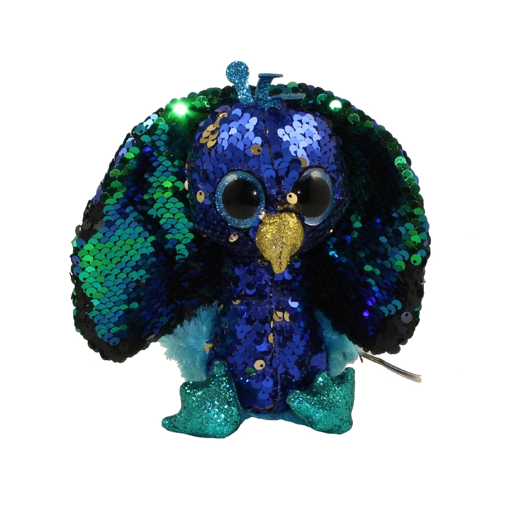 TY Flippables Sequin Plush - TYSON the Peacock (Regular Size - 6 inch)