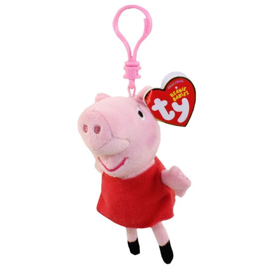 Ty Beanie Baby Peppa The Pig Plastic Key Clip Peppa Pig 4 Inch - 