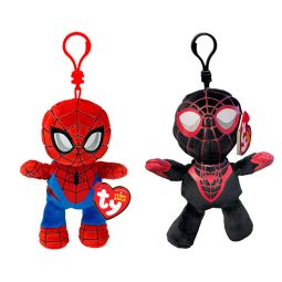 TY Marvel Beanie Baby Clips - SET OF 2 [Spider-Man & Miles Morales]