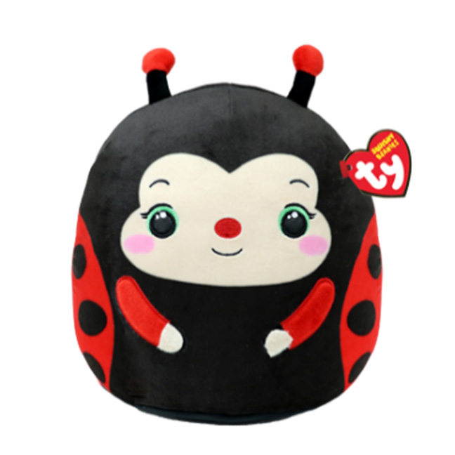 TY Beanie Squishies (Squish-A-Boos) Plush - LUCY the Lady Bug (10 inch)