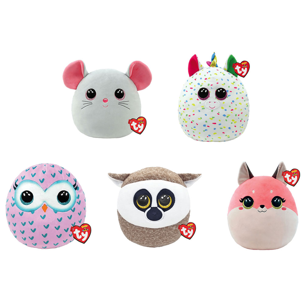 TY Mini Beanie Squishies (Squish-A-Boos) Plush - PINKY the Owl (3 inch):   - Toys, Plush, Trading Cards, Action Figures & Games online  retail store shop sale