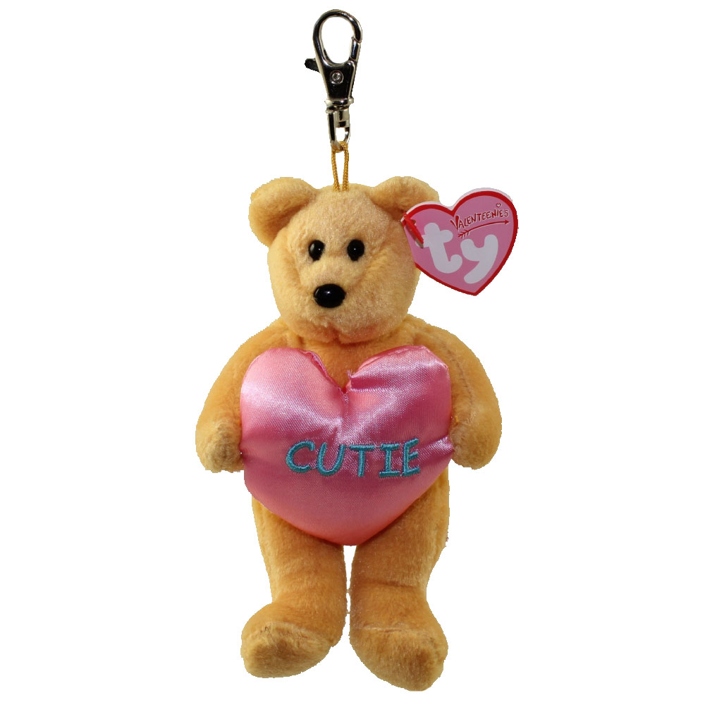 TY Valenteenie Beanie Baby - YOU'RE A CUTIE the Bear ( Metal Key Clip ) (5.5 inch)