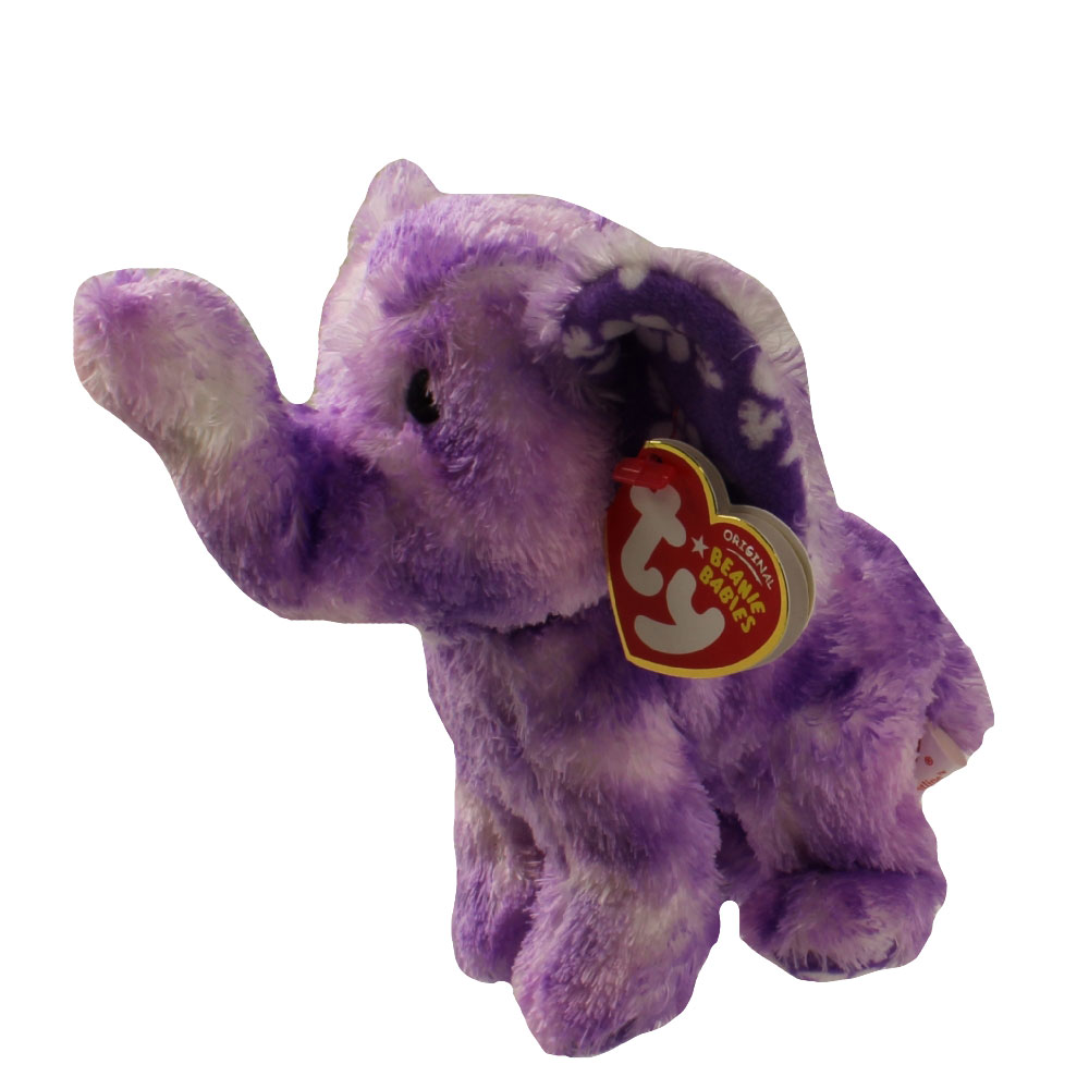 stuffed purple elephant