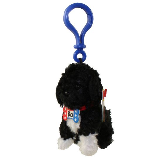 TY Beanie Baby BO the Portuguese Water Dog Plastic Key Clip