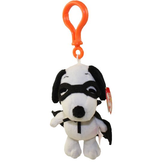 TY Beanie Baby - SNOOPY the VAMPIRE Dog ( Peanuts - Plastic Key Clip ) (4.5  inch)