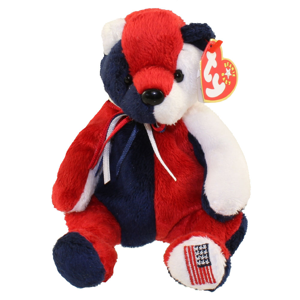 TY Beanie Baby PATRIOT the Bear Reversed Version 7.5 inch BBToyStore Toys Plush Trading Cards Action Figures Games online retail store shop sale