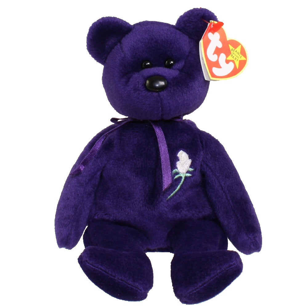 TY Beanie Baby - PRINCESS the Purple Bear (PE, China & Canadian Tush Tag - 1997) (8.5 inch) MWMTs