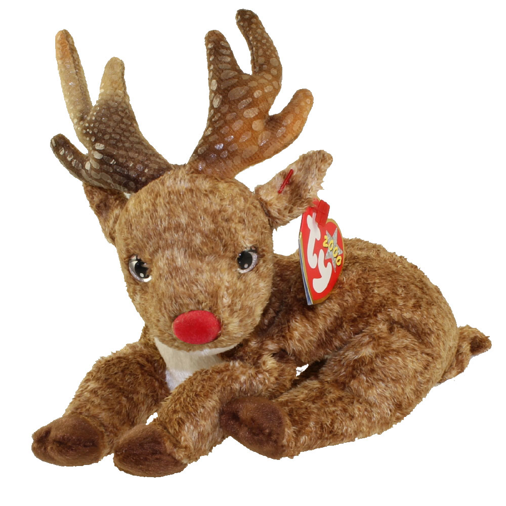 TY Beanie Baby - ROXIE the Reindeer (Red Nose) (7.5 inch