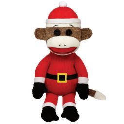 TY Beanie Baby - SOCK MONKEY (Santa - 8.5 inch)