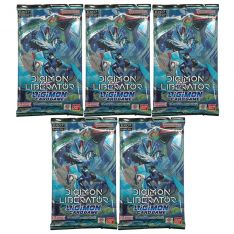 Digimon English Trading Card Game - Digimon Liberator EX07 - BOOSTER PACKS [5 Pack Lot]