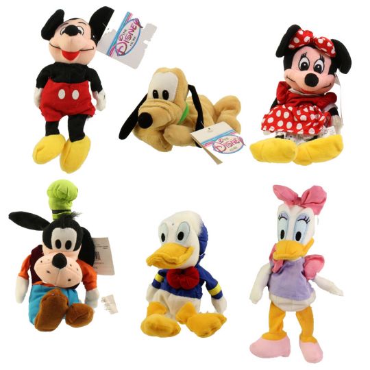 Disney Bean Bag Plushes - SET OF 6 (Mickey, Minnie, Donald, Daisy, Goofy &  Pluto)