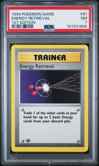 PSA 7 - Pokemon Card - Base 81/102 - ENERGY RETRIEVAL (uncommon) *1st Edition* - NM