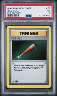 PSA 7 - Pokemon Card - Base 82/102 - FULL HEAL (uncommon) *1st Edition* - NM