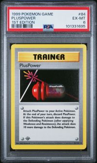 PSA 6 - Pokemon Card - Base 84/102 - PLUSPOWER (uncommon) *1st Edition* - EX-MT