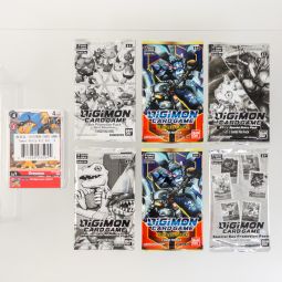 Digimon Trading Cards - Lot of 6 Box Topper Promo Packs & 1 Tamer Party Kit