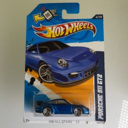 Hot Wheels - HW All Stars '12 - Porsche 911 GT2 Blue 4/10 *NON-MINT*