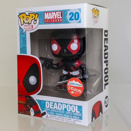 Funko POP Marvel Series 2 Vinyl Bobble DEADPOOL Black Red Inverted 20 Exclusive NON MINT BBToyStore Toys Plush Trading Cards Action Figures Games online retail store shop sale