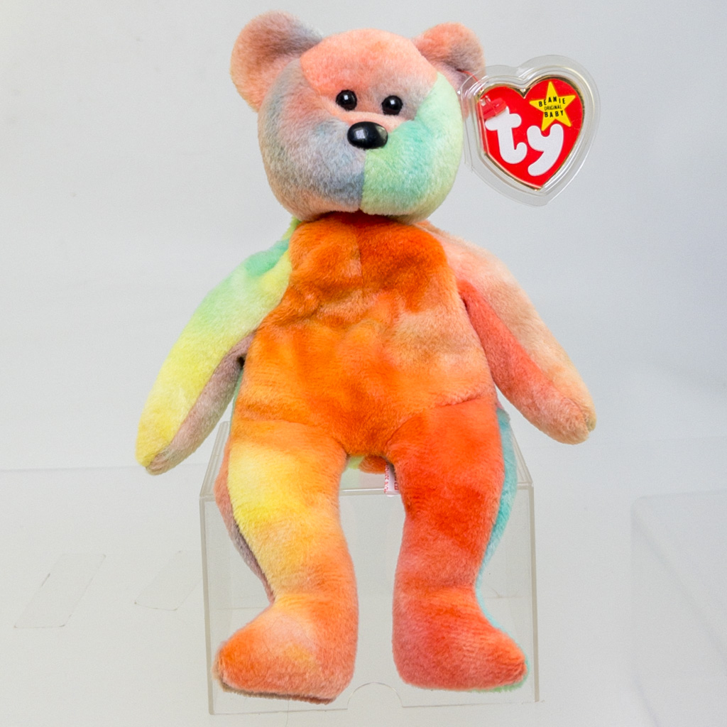 TY Beanie Baby - GARCIA the Ty-Dyed Bear (Orange/Pink) (8.5 inch) *MWMT ...