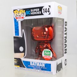 Funko POP! Heroes - DC Comics Vinyl Figure - BATMAN (Red Chrome) #144 (Exclusive) *NON-MINT*