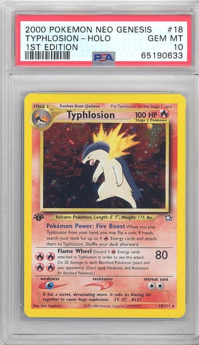 PSA 10 - Pokemon Card - Neo Genesis 18/111 - TYPHLOSION *1st