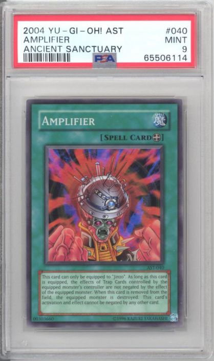 PSA 9 - Yu-Gi-Oh Card - AST-040 - AMPLIFIER (super rare holo) MINT