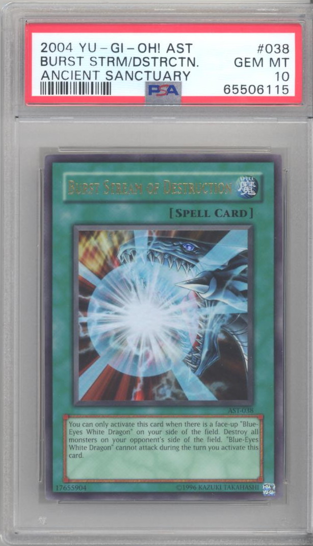 PSA 10 - Yu-Gi-Oh Card - AST-038 - BURST STREAM OF DESTRUCTION (ultra rare)  GEM MINT