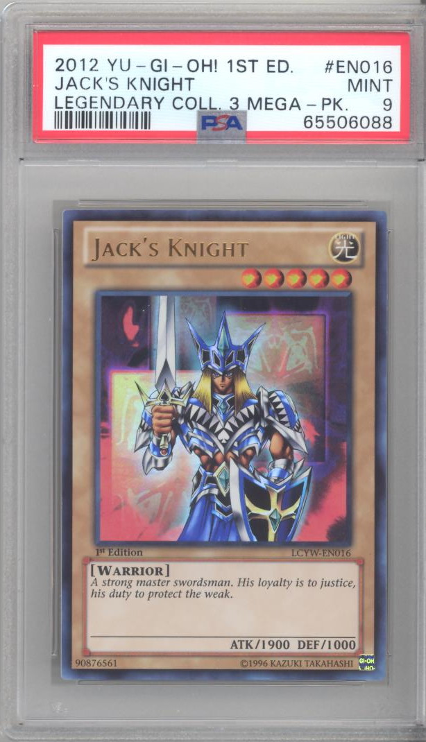 PSA 9 - Yu-Gi-Oh Card - LCYW-EN016 - JACK'S KNIGHT *1st Edition