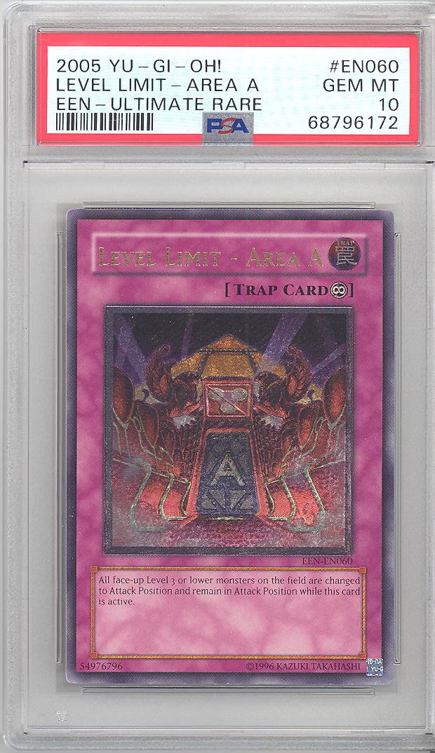 PSA 10 - Yu-Gi-Oh Card - EEN-EN060 - LEVEL LIMIT - AREA B (ultimate ...