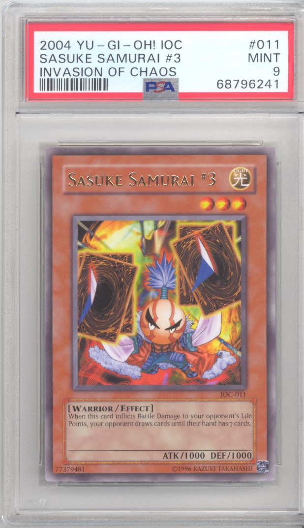 PSA 9 - Yu-Gi-Oh Card - IOC-011 - SASUKE SAMURAI #3 (rare) - MINT