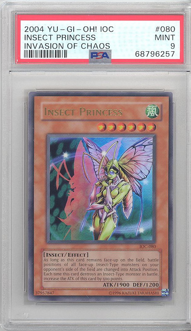 PSA 9 - Yu-Gi-Oh Card - IOC-080 - INSECT PRINCESS (ultra rare holo) - MINT