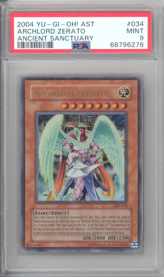 PSA 9 - Yu-Gi-Oh Card - AST-034 - ARCHLORD ZERATO (ultra rare holo) - MINT