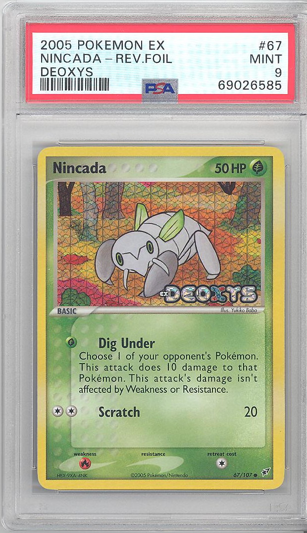 PSA 9 - Pokemon Card - Deoxys 67/107 - NINCADA (Reverse holo) - MINT