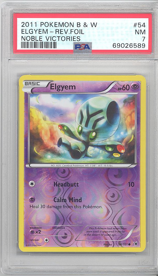 PSA 7 - Pokemon Card - B&W: Noble Victories 54/101 - ELGYEM (reverse ...