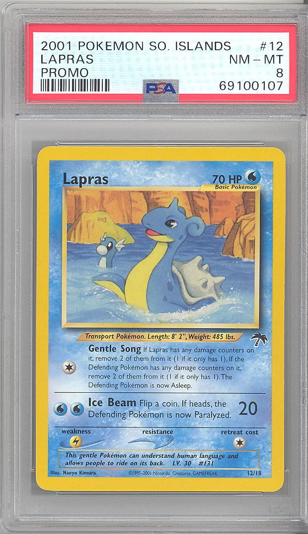 PSA 8 - Pokemon Card - Southern Island Promo #12/18 - LAPRAS (rare) - NM-MT