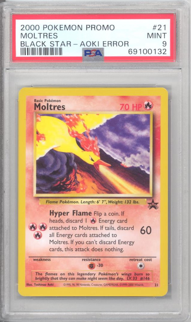 PSA 9 - Pokemon Card - Black Star Promo #21 - MOLTRES - MINT