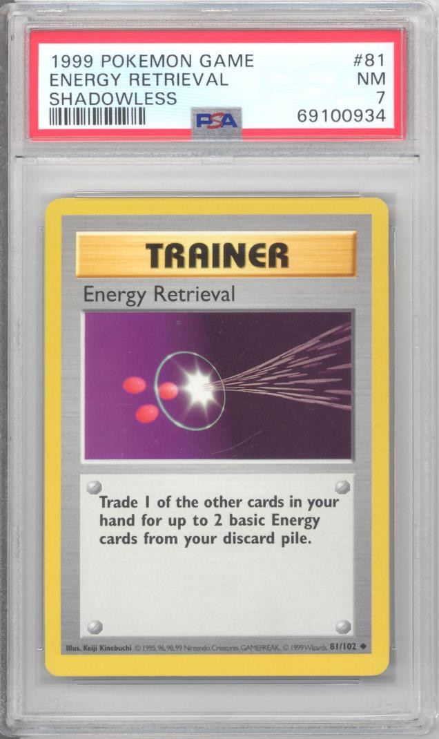 PSA 7 - Pokemon Card - Base 81/102 - ENERGY RETRIEVAL (uncommon ...